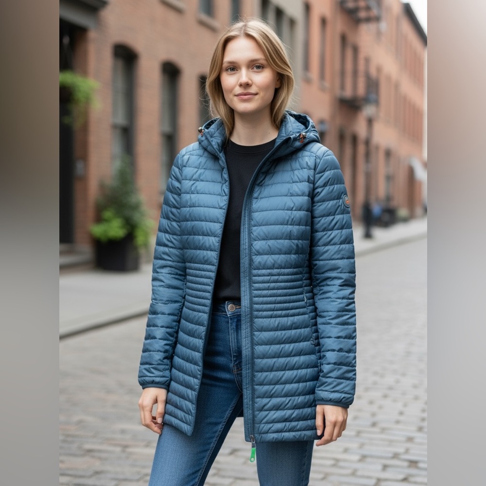 SAVE THE DUCK Blue Puffer Jacket